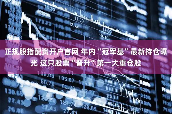 正规股指配资开户官网 年内“冠军基”最新持仓曝光 这只股票“晋升”第一大重仓股